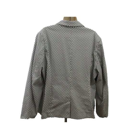 Cato One Button Blazer Plus 22W Black White Diamond Print Lined Pockets Career - Picture 2 of 9